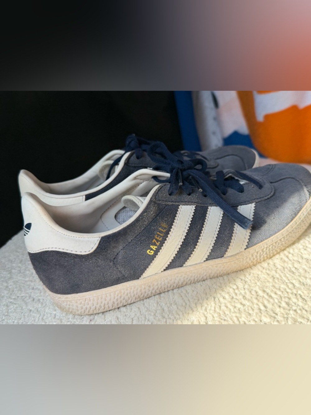 Adidas Gazelle Suede Sneakers in Navy and White